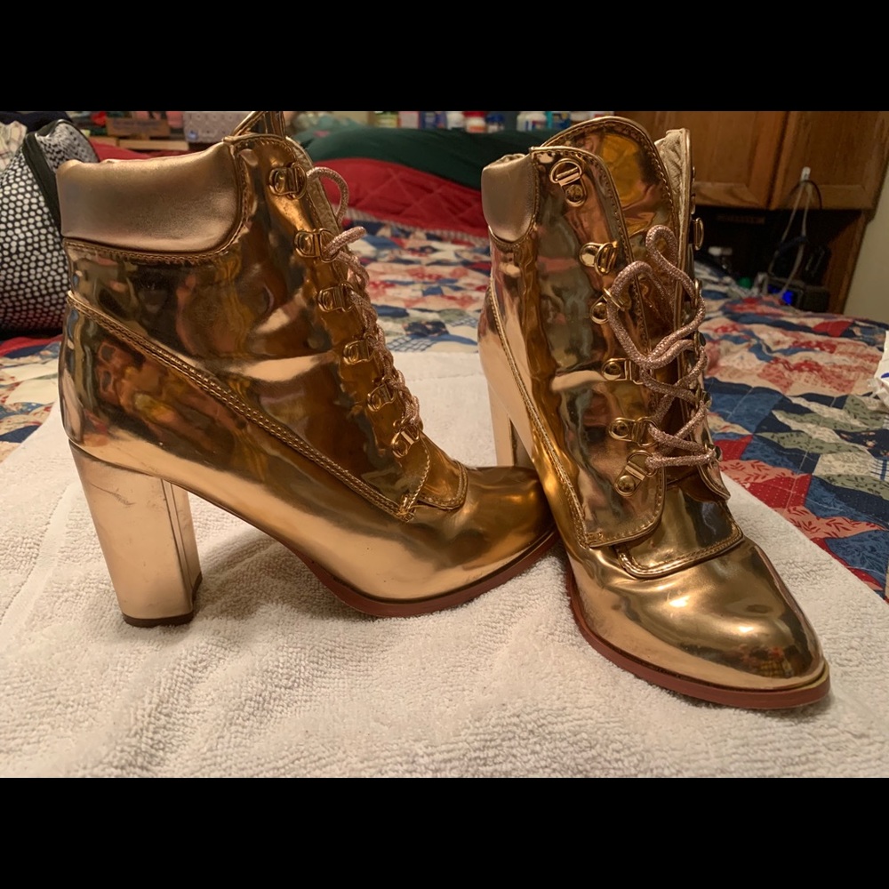 Rose gold heeled Boots